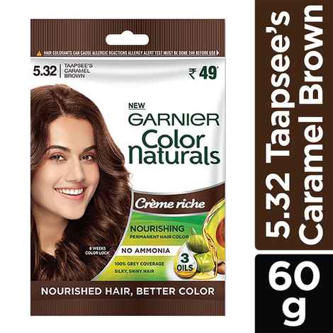 Buy Garnier Color Naturals Creme Riche Sachet, Shade 5.32, Taapsee's Caramel Brown - Purplle