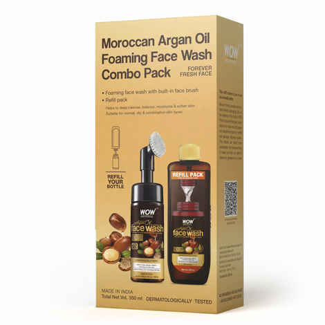 Buy WOW Skin Science Moroccan Argan Oil Foaming Face Wash Combo Pack - 350mL - Purplle