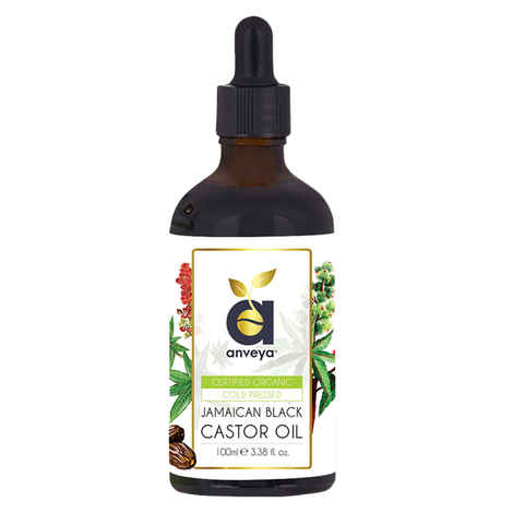 Buy Anveya Jamaican Black Castor Oil, Cold-Pressed Organic, 100 ml - Hair Growth, Beard, Eyebrows & Skin - Purplle