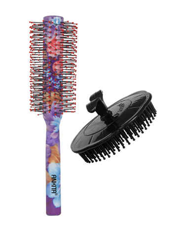 Buy Ankita Combo of Premium Quality Round Hair Brush and Finger Comb (B4 Italy+ Finger Comb) - Purplle