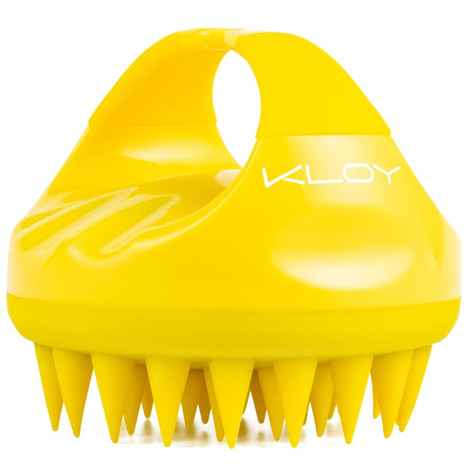 KLOY Hair Scalp Massager Shampoo Brush with Soft Silicone Bristles- Yellow 1 Pc