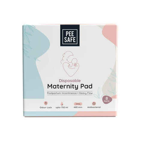 Buy Pee Safe Maternity Pads - Pack Of 8 | Absorbs Up To 750 ml Fluid, Extra Soft Surface With Elastic Sides | Best Suited for Urinary Incontinence & Heavy Flow, 480 mm - Purplle