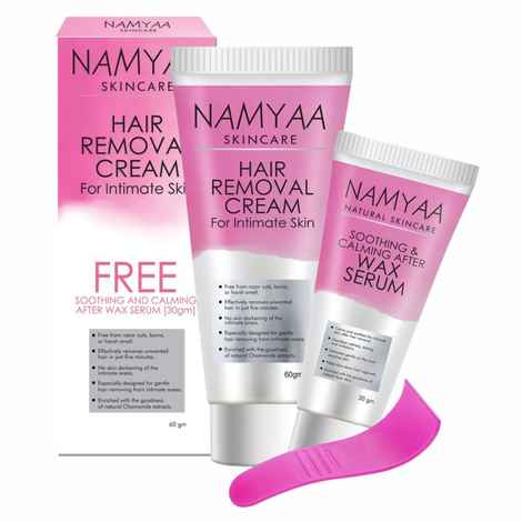 Buy Namyaa Hair Removing Cream for Intimate Skin with After Wax Soothing Serum with Vitamin C Cream - Purplle