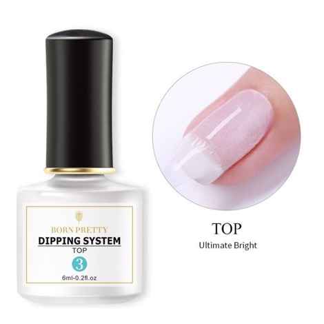 Buy BORN PRETTY 6ml Dipping Nail Powder System Liquid Top Coat Brush Nail Art Natural Dry Without Lamp Cure (BP-6ml-Top) - Purplle