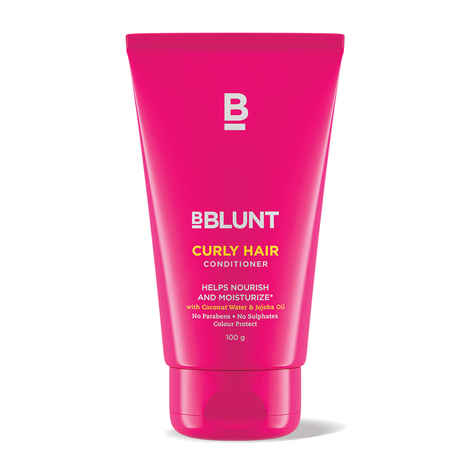 Buy BBLUNT Curly Hair Conditioner for dry/tangled curly hair, with Coconut Water & Jojoba Oil. No Parabens, Sulphates. 100gm - Purplle