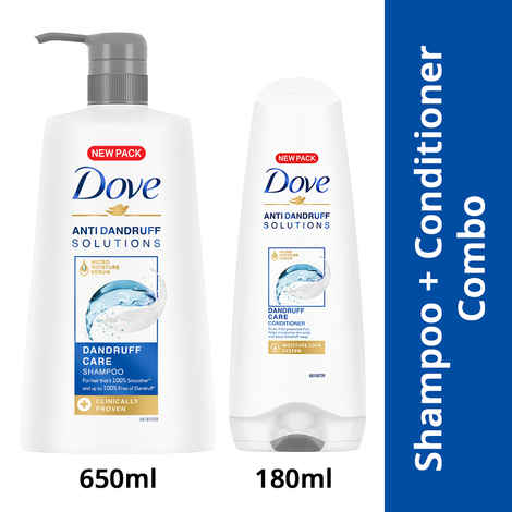 Buy Dove Dandruff Care Shampoo, 650 ml+Dove Dandruff Care Conditioner, 180 ml - Purplle
