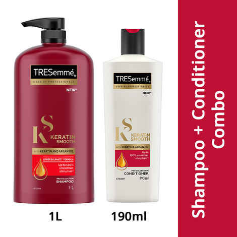Buy Tresemme Keratin Smooth Shampoo 1 Ltr + Keratin Smooth Conditioner 190 ml - Purplle