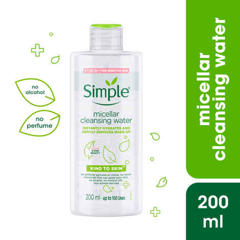 Buy Simple Kind to Skin Micellar Cleansing Water| Micellar water for sensitive Skin | No Added Perfume, No Harsh Chemicals, No Artificial Color, No Alcohol and Parabens | 200 ml - Purplle