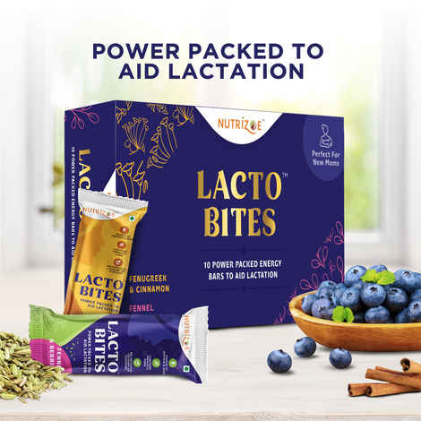 Buy Nutrizoe Lactobites - Aids in Lactation for Increased Milk Supply and Easy Breastfeeding - 10 Bars - Purplle