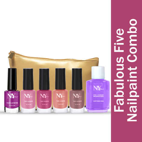 Buy NY Bae Fabulous Five Nailpaint Combo 3 - Flower Power + Remover - Purplle