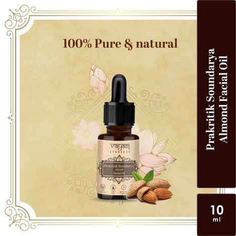 Buy Vayam Ayurveda Prakritik Soundarya Almond facial Oil (10 ml) | Ayurvedic | Natural | Herbal | Pure | Sulphate free | Paraben Free - Purplle