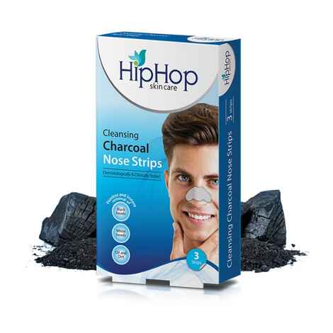 Buy HipHop Skincare Cleansing Charcoal Nose Strips for Men - Blackhead Remover & Pore Cleanser (3 Strips) - Purplle