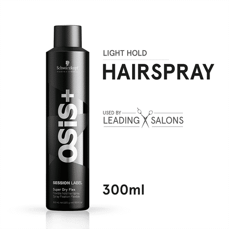 Buy Schwarzkopf Professional Osis+ Session Label Super Dry Flex Hair Light Hold Spray (300 ml) - Purplle