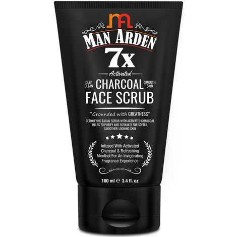 Buy Man Arden 7X Activated Charcoal Face Scrub 100ml - Infused with Vitamin C & Menthol - Purplle