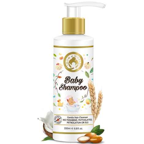 Buy Mom & World Tear Free Baby Shampoo 200ml - With Organic Moroccan Argan Oil & Oats Extract - No SLS / Paraben - Purplle