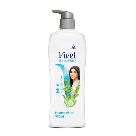 Buy Vivel Body Wash, Mint & Cucumber Shower Creme, Cooling and Moisturising, For soft and smooth skin, High Foaming Formula, 500ml Pump, For women and men - Purplle