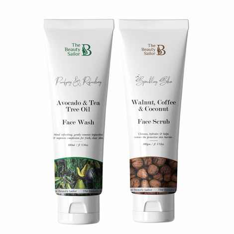 Buy The Beauty Sailor Skin Care Combo Avocado Face Wash 100 ML + Walnut, Coffee & Coconut Face Scrub 100 Gm - Purplle