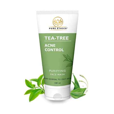 Buy Pure Ethics® Tea Tree Anti Acne Face Wash for Oil Control & Glowing Skin with Green Tea, Aloevera - 100 Ml - Purplle
