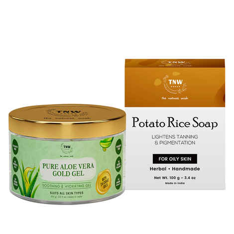 Buy TNW – The Natural Wash Pure Aloe Vera Gold Gel(100 ml) and Potato Rice Soap(100 gm) with Natural Ingredients | For Hydrating and Tan-Free Skin | Suitable for Oily Skin - Purplle