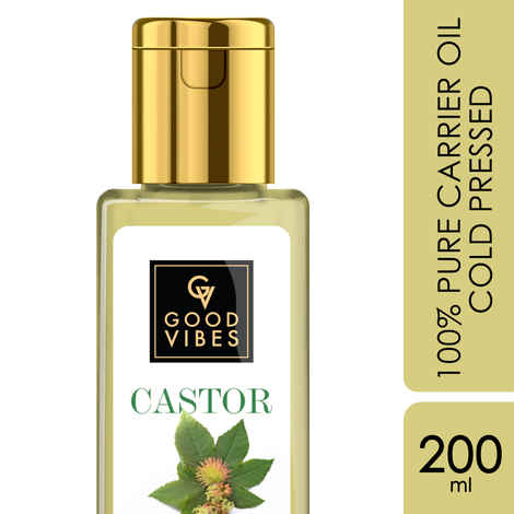 Buy Good Vibes Castor 100% Pure Cold Pressed Oil For Hair & Skin | Moisturizing, Hair Growth | No Parabens, No Sulphates, No Mineral Oil (200 ml) - Purplle