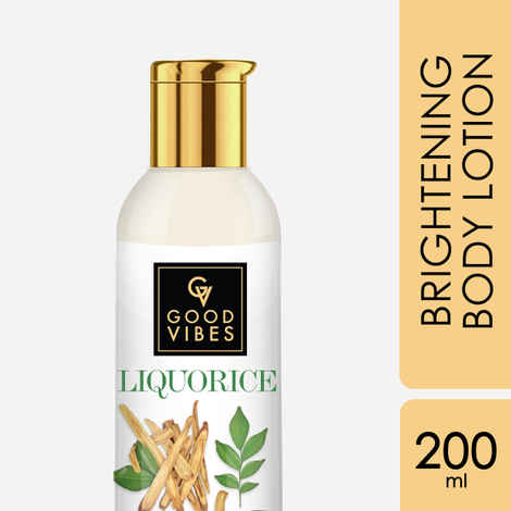 Buy Good Vibes Liquorice Brightening Body Lotion | Moisturizing, Softening | With Avocado Oil | No Parabens, No Sulphate, No Animal Testing (200 ml) - Purplle