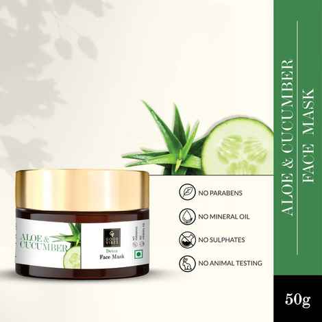 Buy Good Vibes Aloe Cucumber Detox Face Mask | Anti-Acne, Lightening, Detoxifying | No Parabens, No Sulphates, No Mineral Oil, No Animal Testing (50 g) - Purplle
