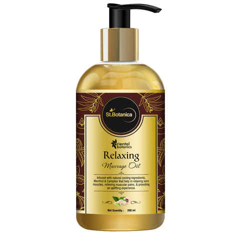 Buy Oriental Botanics Relaxing Body Massage Oil For Pain Relief in Back, Legs, Arms, Knee, Body - 200 ml - Purplle