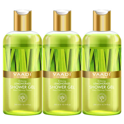 Buy Vaadi Herbals Enticing Lemongrass Shower Gel Value Pack of 3 (300 ml x 3) - Purplle