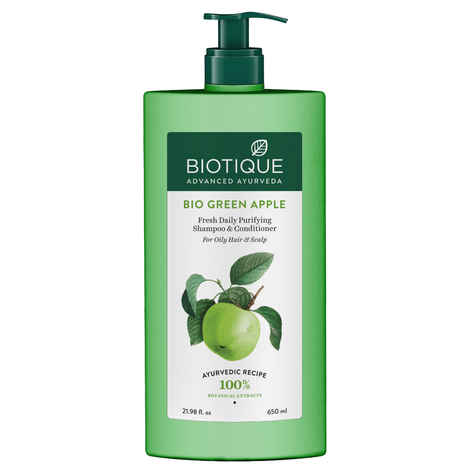 Buy Biotique Bio Green Apple Fresh Daily Purifying Shampoo & Conditioner (650 ml) - Purplle