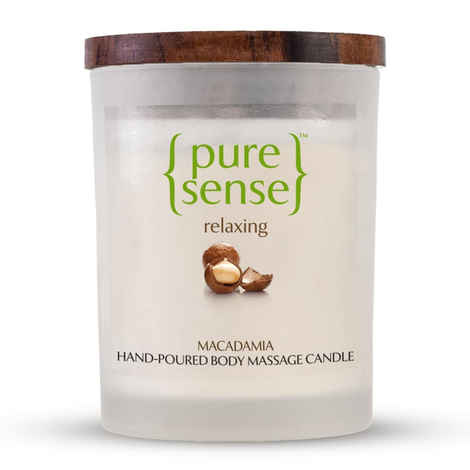 Buy PureSense Macadamia Hand-Poured Body Massage Candle, 200 ml - Purplle