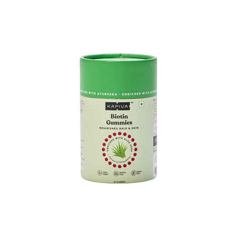 Kapiva Biotin With Aloe Vera Gummies (Nourishes Hair & Skin)-30 Gummies