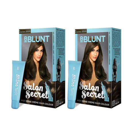 Buy BBLUNT Salon Secret High Shine Creme Hair Colour - Coffee Natural Brown Pack of 2 - Purplle