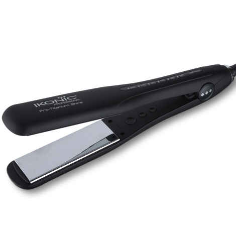 Buy Ikonic Hair Straigtner - Pro Titanium Shine | Black | Titanium | Corded Electric | Hair Type - All | Heating Temperature - Up To 230 Degrees Celsius - Purplle