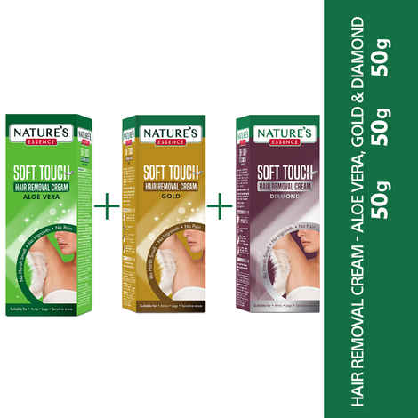 Buy Soft Touch Hair Removal Cream Gold 50ml/52g,Soft Touch Hair Removal Cream Diamond 50ml/52g,Soft Touch Hair Removal Cream Aloe Vera 50g - Purplle