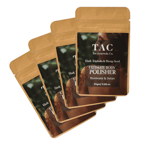 Buy TAC - The Ayurveda Co. Body Scrub For Women with Eladi, Triphala & Hemp Seed Ultimate Body Polisher for De Tan, Dirt Removal From Neck, Knees, Elbows, Face, Scalp, Arms, 100 gm 100 % Natural Chemical Free - Purplle