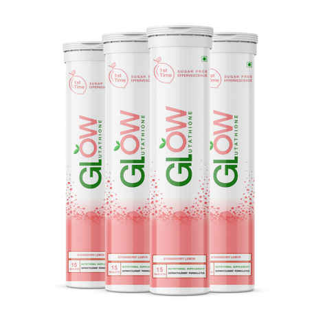 Buy GlowGlutathione 2 in 1 Dermatologist Formulated Japanese L-Glutathione 500 mg +Natural Vitamin C 1000 mg, Antioxidant for Skin , 60 Sugar Free Effervescent Tablets(Strawberry and lemon Flavor ) - Purplle