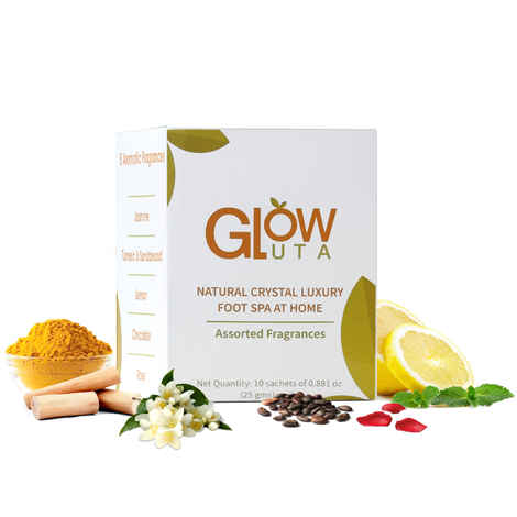 Buy Glutaglow Gel - Natural and Luxury Foot Spa At Home - Jelly Pedi Foot Soak for Pedicure, For Refreshing, Moisturizing and Rejuvenating Feet- 5 Treatments in One Pack - Purplle