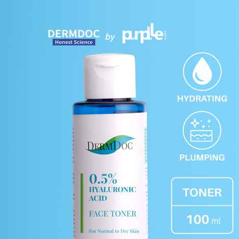 Buy DERMDOC by Purplle 0.5% Pure Hyaluronic Acid Face Toner (100ml) | hydrating toner | glass skincare | toner for dry skin | hyaluronic acid for face - Purplle
