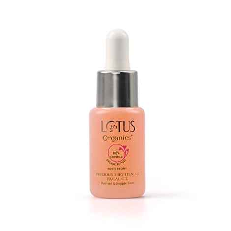 Buy Lotus Organics+ Precious Brightening Face Oil | 100% Organic White Peony | Sulphate & Paraben Free | All Skin Types | 15 ml - Purplle