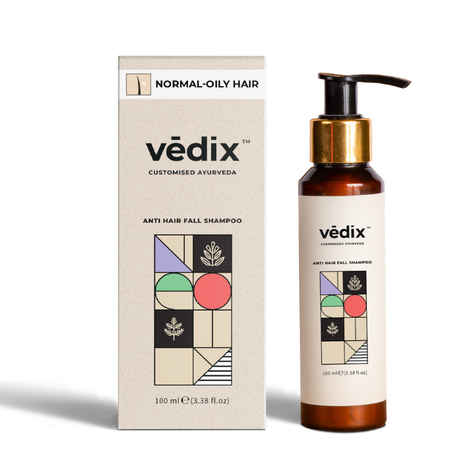 Vedix Customized Ayurvedic Anti Hairfall Shampoo - For Normal - Oily Hair - Made With Bhringraj, Aloe & Yashtimadhu - 100ml