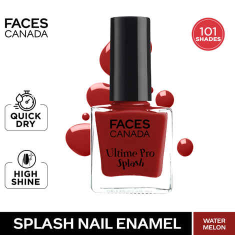 Buy FACES CANADA Ultime Pro Splash Nail Enamel - Water Melon 52 (8ml) | Quick Drying | Glossy Finish | Long Lasting | No Chip Formula | High Shine Nail Polish For Women | No Harmful Chemicals - Purplle