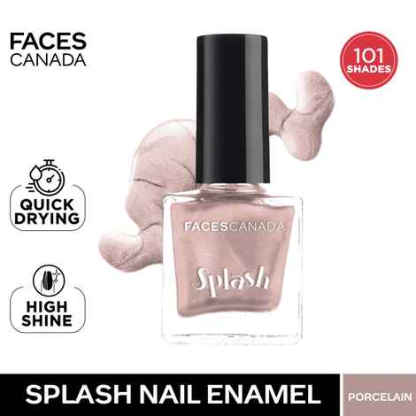 Buy FACES CANADA Ultime Pro Splash Nail Enamel - Porcelain 144 (8ml) | Quick Drying | Glossy Finish | Long Lasting | No Chip Formula | High Shine Nail Polish For Women | No Harmful Chemicals - Purplle