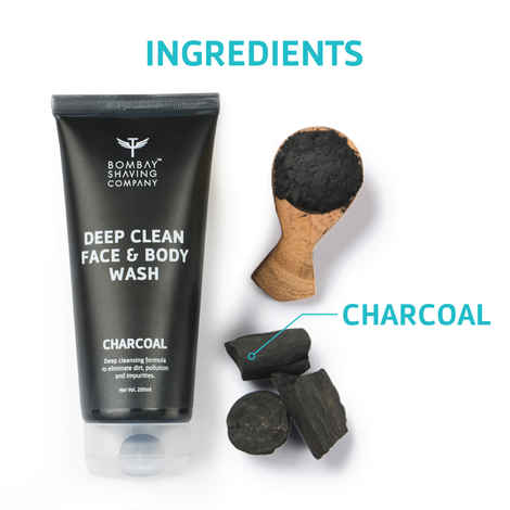 Buy Bombay Shaving Company Activated Charcoal Face & Body Wash, 200ml | Removes dirt and impuritities with Anti-Pollution Effect - Purplle