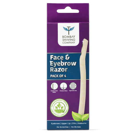Buy Bombay Shaving Company Face & Eyebrow Razor (Pack of 4) | Reusable & Biodegradable Face Razor For Women | Quick & Easy Facial Hair Removal At Home - Purplle