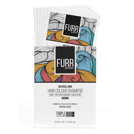 Buy FURR By Pee Safe Natural Noni Hair Colour Shampoo | Pack Of 5 Sachets - Purplle