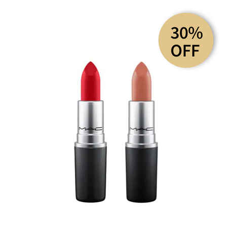 Buy M.A.C Retro Matte Lipstick in Ruby Woo and Taupe with 30% saving - Purplle
