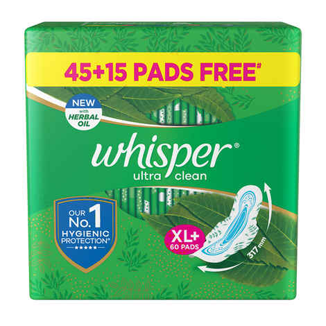 Buy Whisper Ultcln Xl+Wgs 60 Pads - Purplle