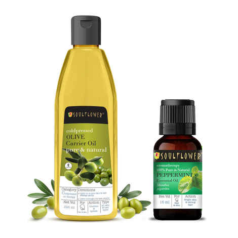 Buy Soulflower Castor Oil & Peppermint Essential Oil Combo Combo of 2 - Purplle