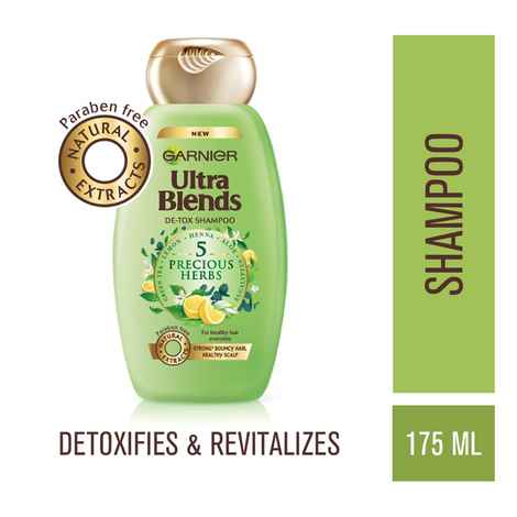 Buy Garnier Ultra Blends Shampoo, 5 Precious Herbs (175 ml) - Purplle