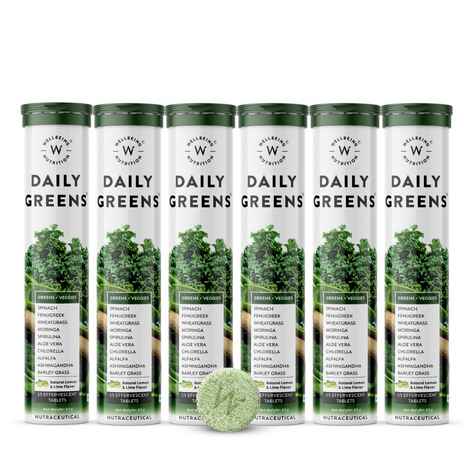 Buy Wellbeing Nutrition Daily Greens | Wholefood Multivitamin with Vitamin C, Zinc, B6, B12 for Immunity and Detox with Organic Certified Plant Superfoods & Antioxidants (90 Tablets) Pack of 6 - Purplle